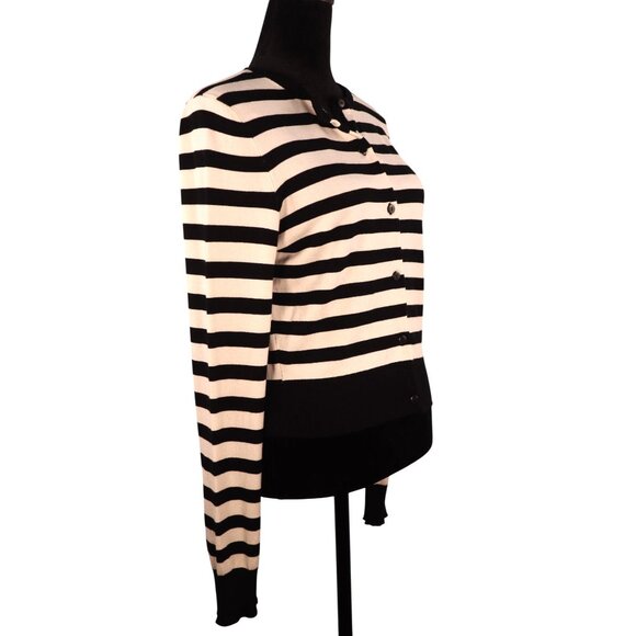 H&M‎ Divided women's Black & White Striped Cardigan Sweater Size Small - Picture 3 of 12